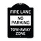 Signmission Fire Lane No Parking Tow-Away Zone Heavy-Gauge Aluminum Architectural Sign, 24" x 18", BW-1824-23992 A-DES-BW-1824-23992 - alternate 1